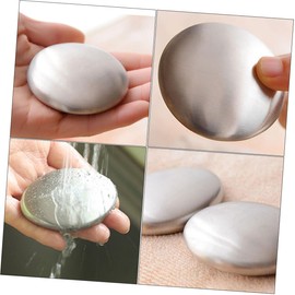 Healvian 4pcs Stainless Steel Sink Soap Bar Odor Remover for Kitchen Body Dish Soap Metallic