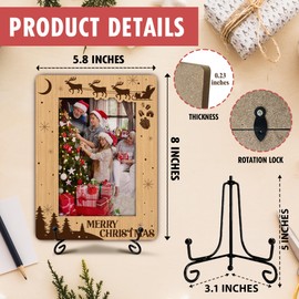 RPLCSPC Christmas Gift Iidea Frame, Christmas Gifts for Family Women Men Friends, Reindeer Photo Frame With Stand for Home Office Desk Decorations-Holds 4 x 6 Photo-A02