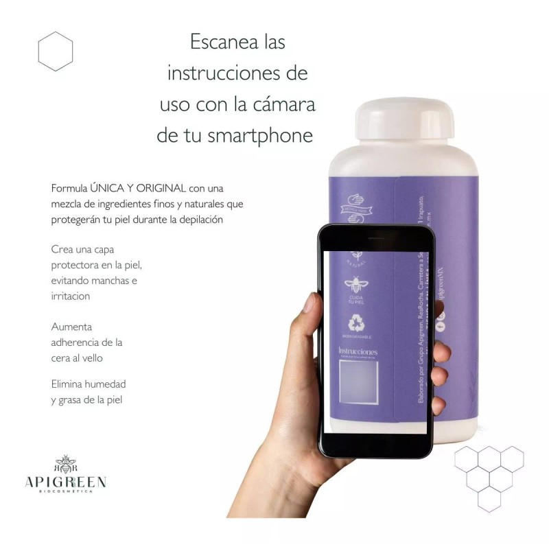 ApiGreen Pre Y Post Depilacion Talco Crema Y Agua De