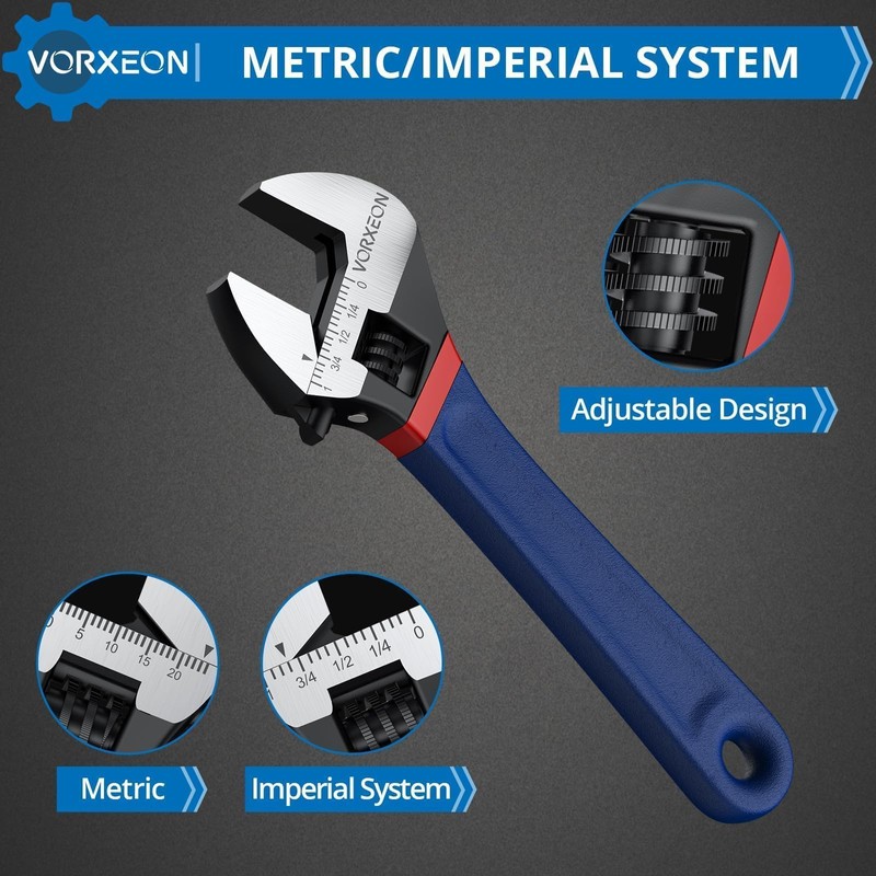 VORXEON 8 inch Spanner Set Adjustable Spanner 203 mm Combination