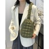 Puffy Crossbody Bag For Women Nylon Handbag Puffer Tote Bags
