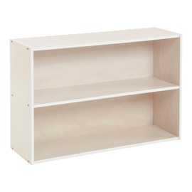 ECR4Kids Streamline 2-Shelf Storage Cabinet, 24in, Kid's Bookshelf, White Wash