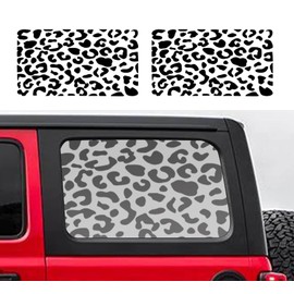 2PCS Universal Rear Window Leopard Cheetah Decals Fit for Most Car SUV Trucks,Matte Black Leopard Cheetah Exterior Vinyl Stickers with Free Installation Tools.