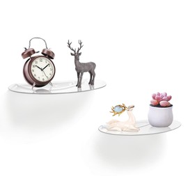 SetGame 2-Pack Acrylic Small Wall Shelves Wall Decor Wall Mounted, 12" Floating Ledge Shelf, Acrylic Shelves for for Action Figures Display, Room Décor, Space Saving, Items Organizer, Clear