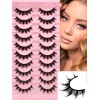 10 Pares De Pestañas Manga, 12 Mm, Naturales, Hechas A