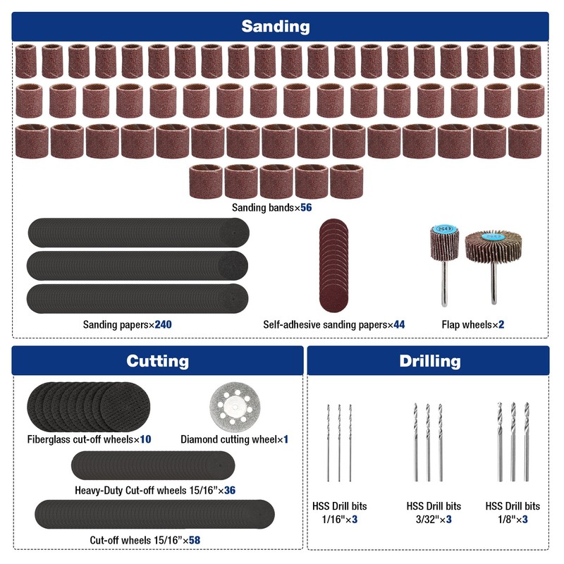 WORKPRO 530-Piece Rotary Tool Accessory Kit, Rotary Tool Bits for