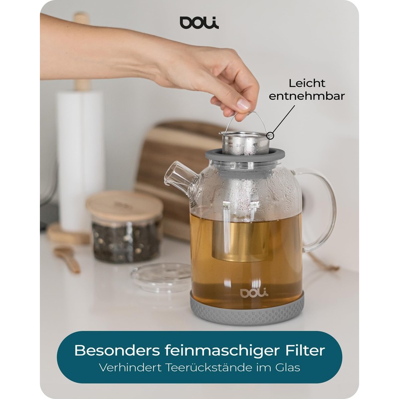 Doli 1.5 litre teapot with strainer insert, for 1-8 cups