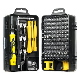 135 in 1 Screwdriver Set Precision Screwdriver Set S2 Steel Magnetic Repair Tool Kit Multifunctional Combination Kit Black Yellow 1 Set