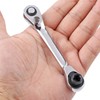 Silver Ratchet Wrench 1/4 Inch Mini Double Head 72 Teeth