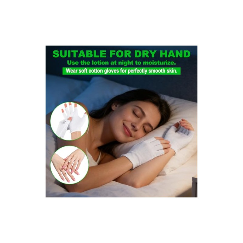 4 pares de guantes de algodón sin dedos, guantes blancos