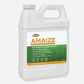 Liquid Corn Gluten Fertilizer, Natural Nitrogen, 1000 Sq Ft Coverage - GMO-Free, All-Natural Lawn Care for Grass | Amaize Non-Toxic and Eco-Conscious Formula with Corn Gluten | 32 fl oz Bottle