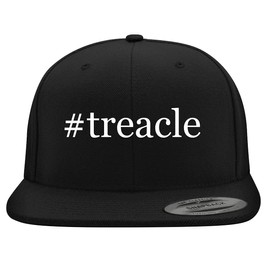#Treacle - Embroidered Structured Flat Bill Hat | Trendy Baseball Cap for Men and Women | Modern Cap in Snapback Closure | Black | One Size