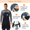 Chef Aprons for Men Women，BBQ Waterproof Apron with Large Pockets,Cotton