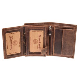 GreenLand NATURE Rub Off Schreibmappe Leder 34 cm, dunkelbraun