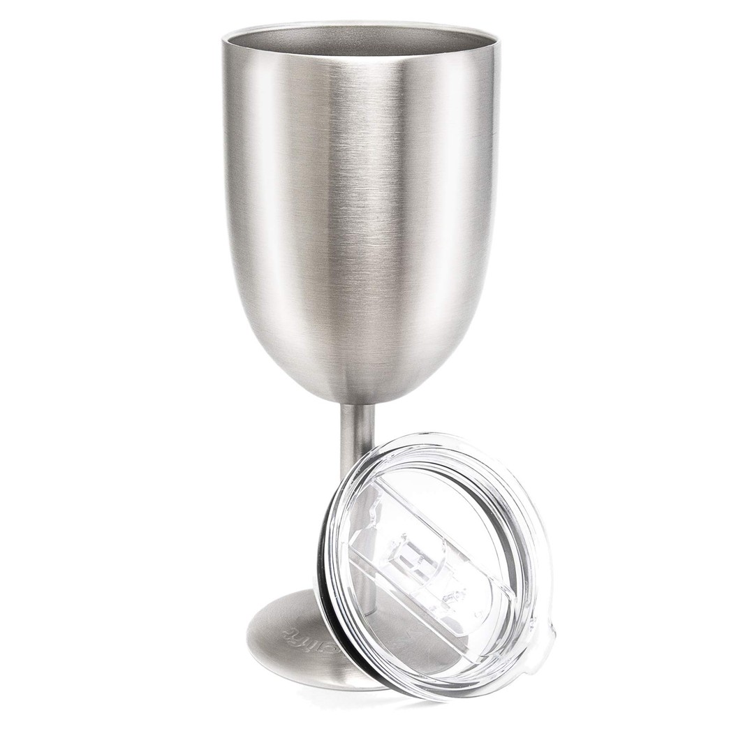 Insulated Tumbler for Parties Stainless Steel Tumbler that Keeps Temps Wine Tumbler with Lid of that Does Not Spill Stainless Steel Wine Glass
