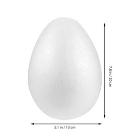 iplusmile 4Pcs Foam Eggs, 8 Inch White Craft Polystyrene Eggs - Smooth Surface for DIY Painting, School Projects & Handmade Making, Ideal for Spring Easter Holiday Crafts