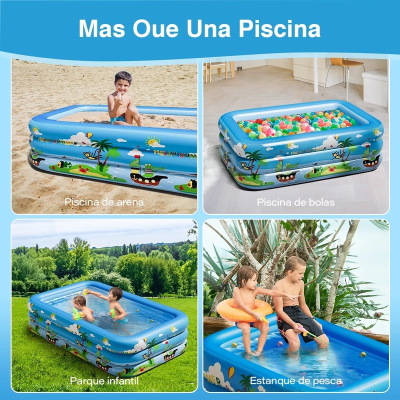 Piscinas Hinchables Grandes Rectangulares Alberca 210 X 140