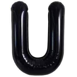 TONIFUL 40 Inch Large Black U Letter Balloons Jumbo Helium Balloons,Foil Mylar Big Alphabet Balloons for Birthday Party Anniversary Supplies Decorations