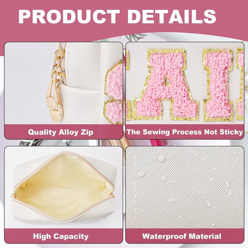 Portable Makeup Bag Pu Leather Cosmetic Bag Waterproof Travel Organizer