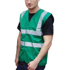 Yoko Unisex Premium Hi-Vis Waistcoat Vest / Jacket (2XL) (Paramedic Green)