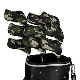 Golf Club Iron Head Covers 10 Piece Set Camouflage Green Headcover Protectors