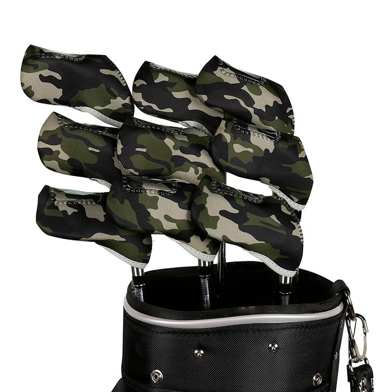 Golf Club Iron Head Covers 10 Piece Set Camouflage Green