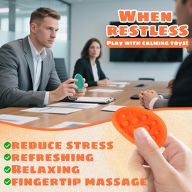 PYEUIFT 8 Stück Fidget Toys Sensory Stones, Stressabbau Spielzeug Sensorische Stone, Emotional Beruhigendes Spielzeug, Sensory Stones,Stressberuhigendes Spielzeug Für Kinder Erwachsene(2