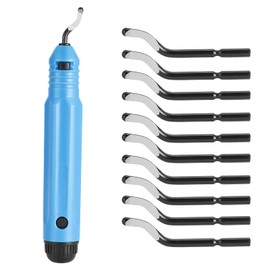 TXG Kit De Herramientas De Desbarbado De Metal, Juego De Cortadores De Desbarbado con 11 Cuchillas Afiladas Bs1010 + Cuchillas De Eliminación De Rebabas para Madera, Plástico, Aluminio, Cobre, Acero