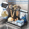 SIVOEAN Sink Organiser Stainless Steel with Drain Pan, Sponge/Dish Cloth