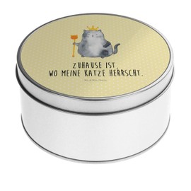 Mr. & Mrs. Panda Round Tin Box Cat King Gift Cat Metal Box with Lid Cat Motif, Cat Decoration, Meow, Cat Items, Metal Boxes