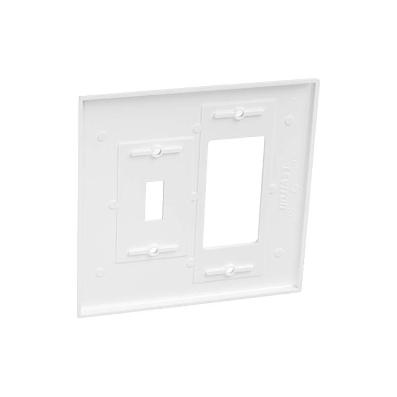 Leviton 2-Gang 1-Toggle 1-Decora/GFCI Device Combination Wallplate, Oversized, Thermoset, Device