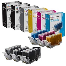 LD Compatible Ink Cartridge Replacements for Canon PGI-225 & CLI-226 (1 Pigment Black, 1 Dye Black, 1 Cyan, 1 Magenta, 1 Yellow, 1 Gray 6-Pack)