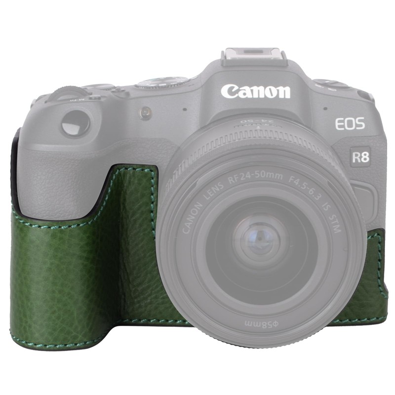 MUZIRI KINOKOO Canon EOS R8 Case, Retro Style Genuine Leather