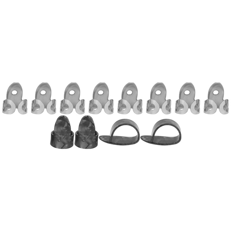 12Pcs Finger Picks Metal Celluloid Index Thumb Cots Guitar Playing