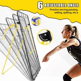 Volleyball Rebounder Net 7x4 ft, 6 Angles Adjustable Volleyball Training Equipment Bounce Back for Practicing Volleying, Bumping, Spiking – Durable & Portable with Travel Bag