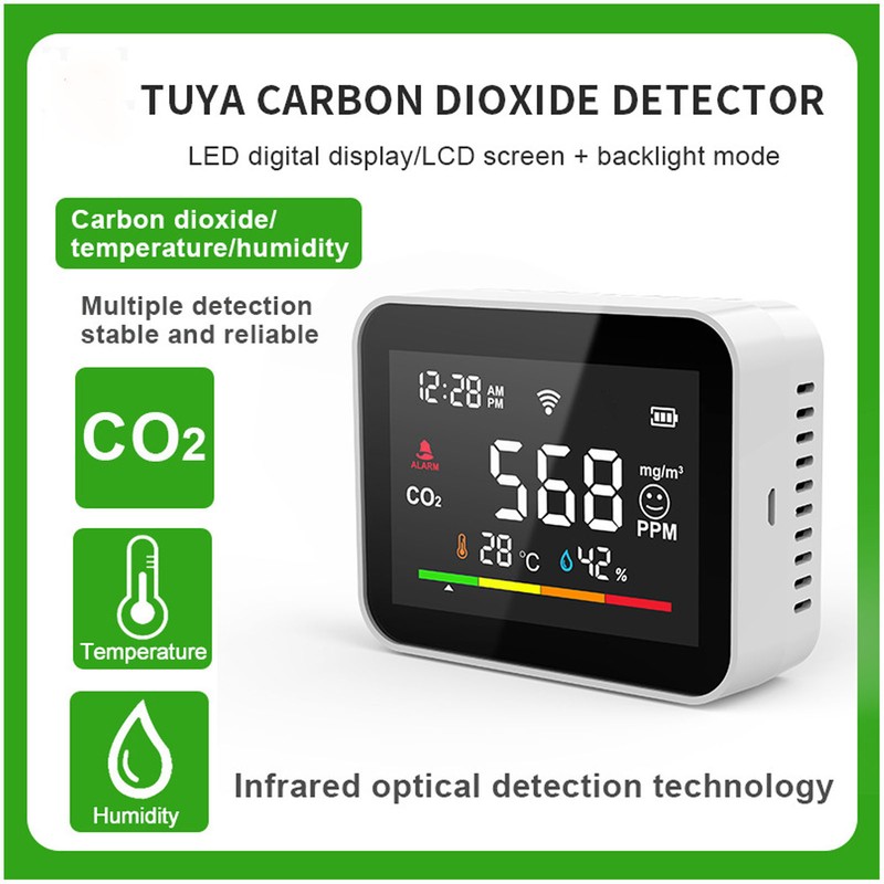Indoor Air Quality Meter Wireless WiFi Intelligent CO2 Detection Temperature