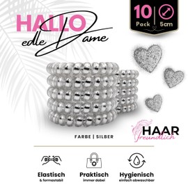 Specora - Spiral Hair Scrunchies Pack of 10 - 5 cm TPU Silver