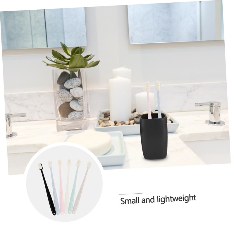 BIUDECO 6Pcs Soft Bristle Toothbrushes for Adults Dual Purpose Oral