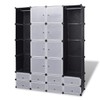 vidaXL Versatile Black and White Modular Cabinet for Clothes and