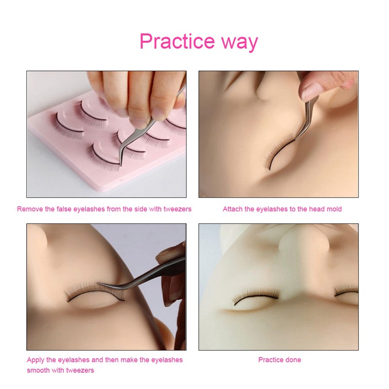 Professional One Training Head Model False Eyelashes Extension Practice Kit
