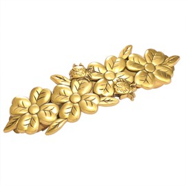 TEAMER Vintage Four Leaf Clover Hair Clip Hand Crafted Metal Ladybug Barrettes French Hairpin Elegant Hair Accessories for Women (Gold)