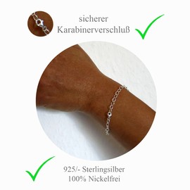 Beate Stohr - Bracelet 925 Silver, Length up to 19 cm with Lobster Clasp, Individually Adjustable Bracelet for Charms, Charm Bracelet, Sterling Silver