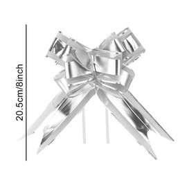 SZCXDKJ 20 Pack Silver Pull Bows Gift Wrapping Bows Large Organza Present Pull Bow for Present Wedding Car Gift Baskets Christmas Wedding Party Decoration