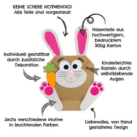 12 DIY Easter Bunny Bags with Handle – Colourful Gift Bags for Easter to Fill Yourself – for Wrapping Gifts for Children and Adults