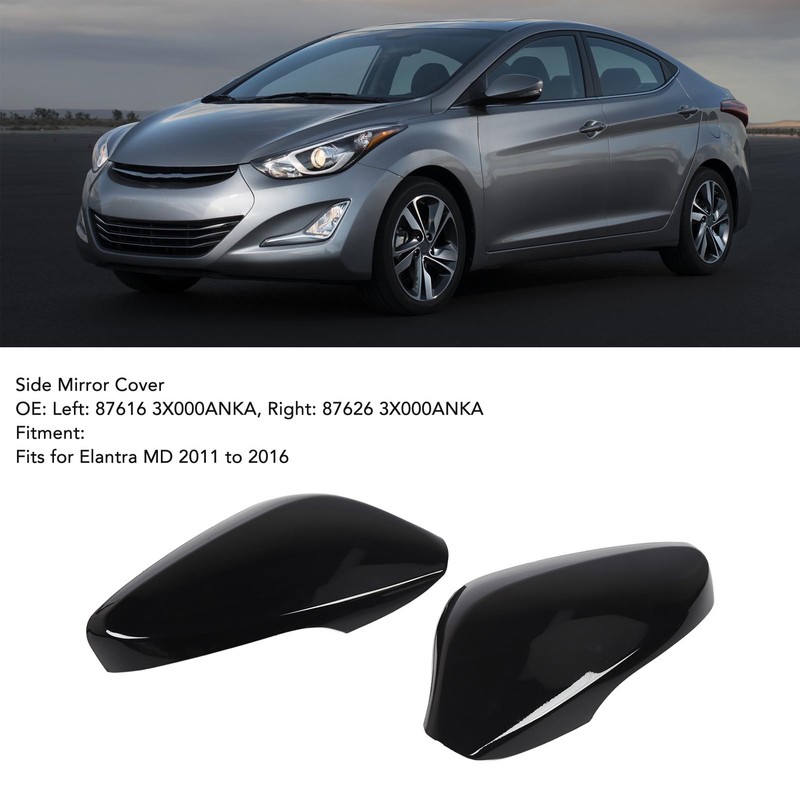 Rearview Mirror Cover Cap 87616 3X000ANKA Glossy Black Side Wing