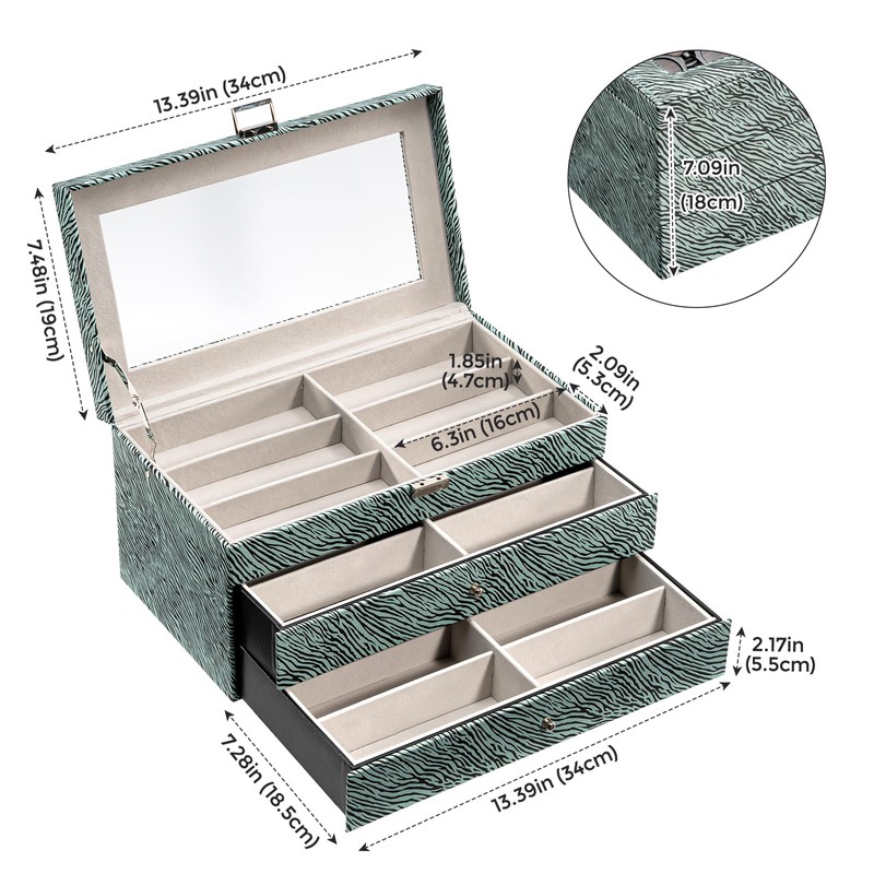 ProCase 3-layer Sunglasses Storage Organizer, 18 Slots Leather Sunglass Box