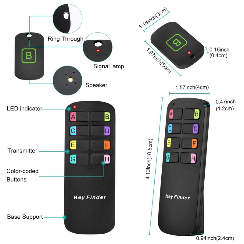 Key Finder,8 in 1Wireless Key Tracker Remote Control RF Item