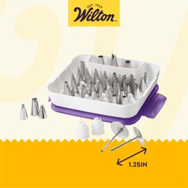 Wilton Master Cake Decorating Piping Tips Variety Set, Stainless Steel Cake & Cupcake Decorating Kit with Storage Case, 55 Piece