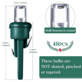 Honoson 120 Count 5 mm LED Christmas Replacement Bulbs Bulk Wide Angle Christmas Light Bulb Xmas Tree String Light Replacement Bulb Festival Light Decoration (Green Base with Cold White Bulb)