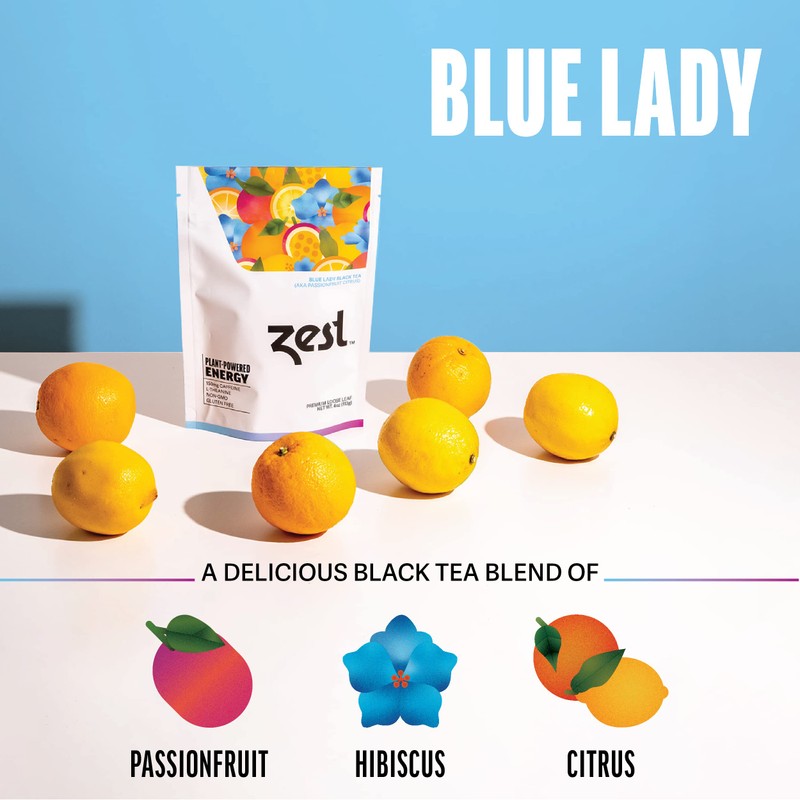Zest 150mg High Caffeine Energy Loose Leaf Blend - Blue